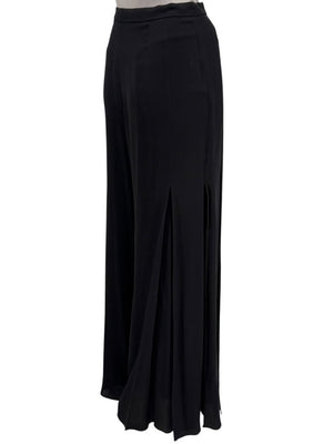 Armani Collezioni Black Silk Blend Wide-Leg Pants – Size 10