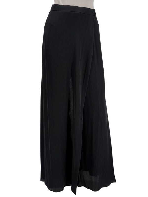 Armani Collezioni Black Silk Blend Wide-Leg Pants – Size 10