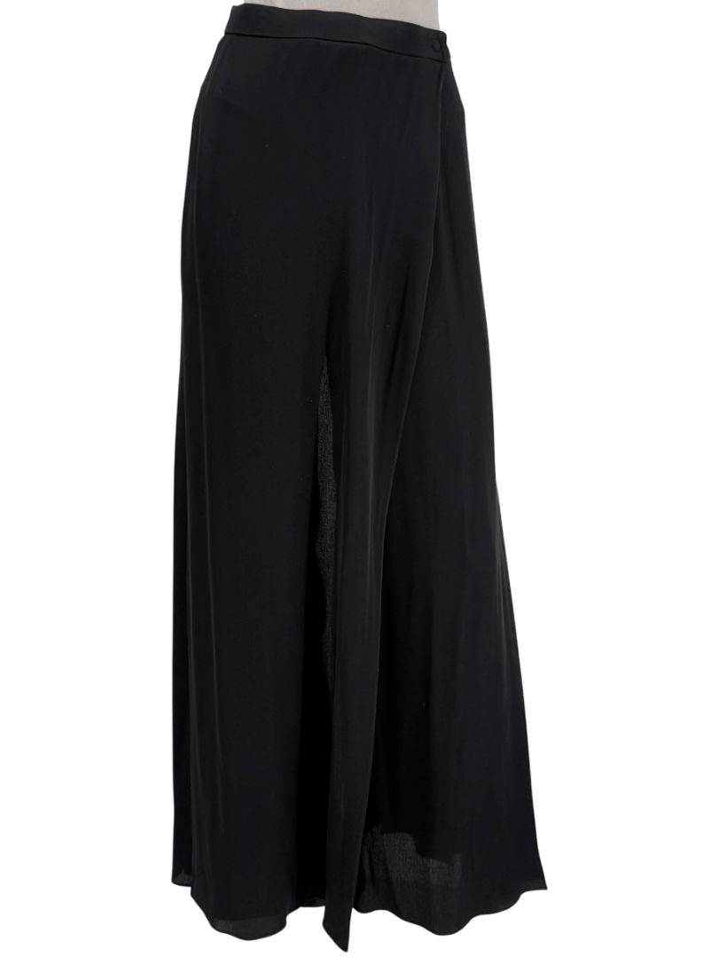 Armani Collezioni Black Silk Blend Wide-Leg Pants – Size 10