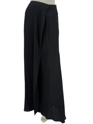Armani Collezioni Black Silk Blend Wide-Leg Pants – Size 10