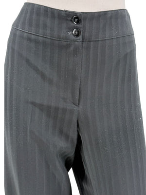 Armani Collezioni Black Pinstripe Wide-Leg Pants – Size 12