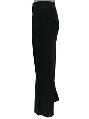 Armani Collezioni Black Pinstripe Wide-Leg Pants – Size 12