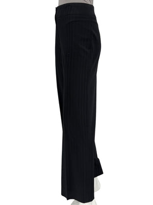 Armani Collezioni Black Pinstripe Wide-Leg Pants – Size 12