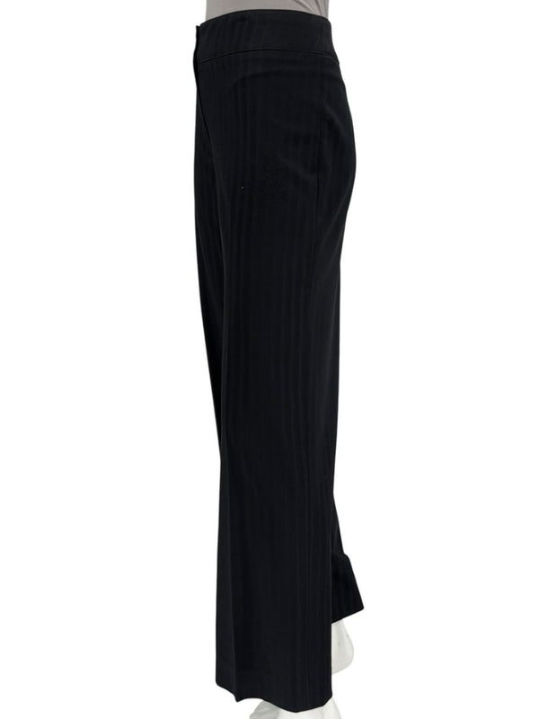 Armani Collezioni Black Pinstripe Wide-Leg Pants – Size 12