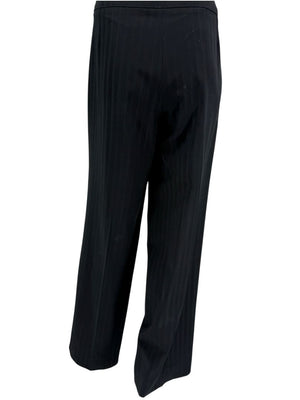 Armani Collezioni Black Pinstripe Wide-Leg Pants – Size 12