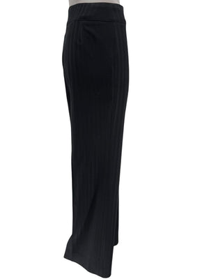 Armani Collezioni Black Pinstripe Wide-Leg Pants – Size 12
