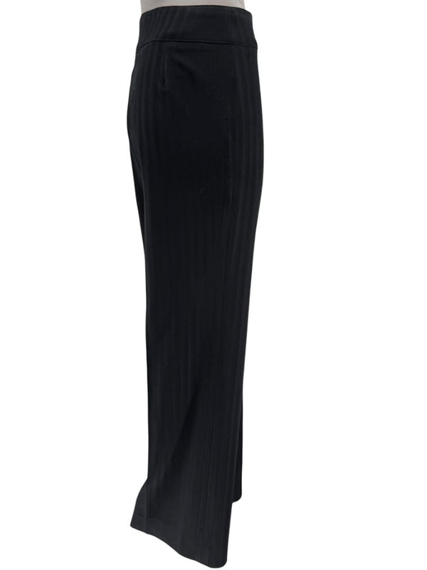 Armani Collezioni Black Pinstripe Wide-Leg Pants – Size 12