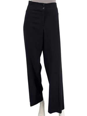 Armani Collezioni Black Virgin Wool Tailored Trousers – Size 12 (IT 48)