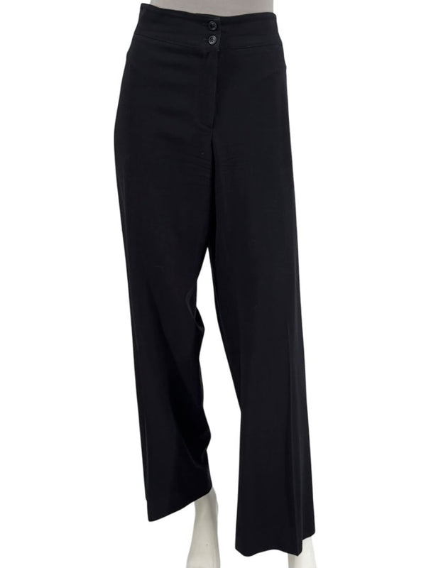 Armani Collezioni Black Virgin Wool Tailored Trousers – Size 12 (IT 48)