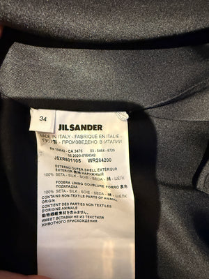 Jil Sander Silk Tie-Neck Blouse in Black – Size 34