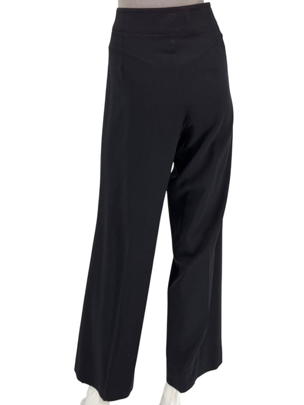 Armani Collezioni Black Virgin Wool Tailored Trousers – Size 12 (IT 48)