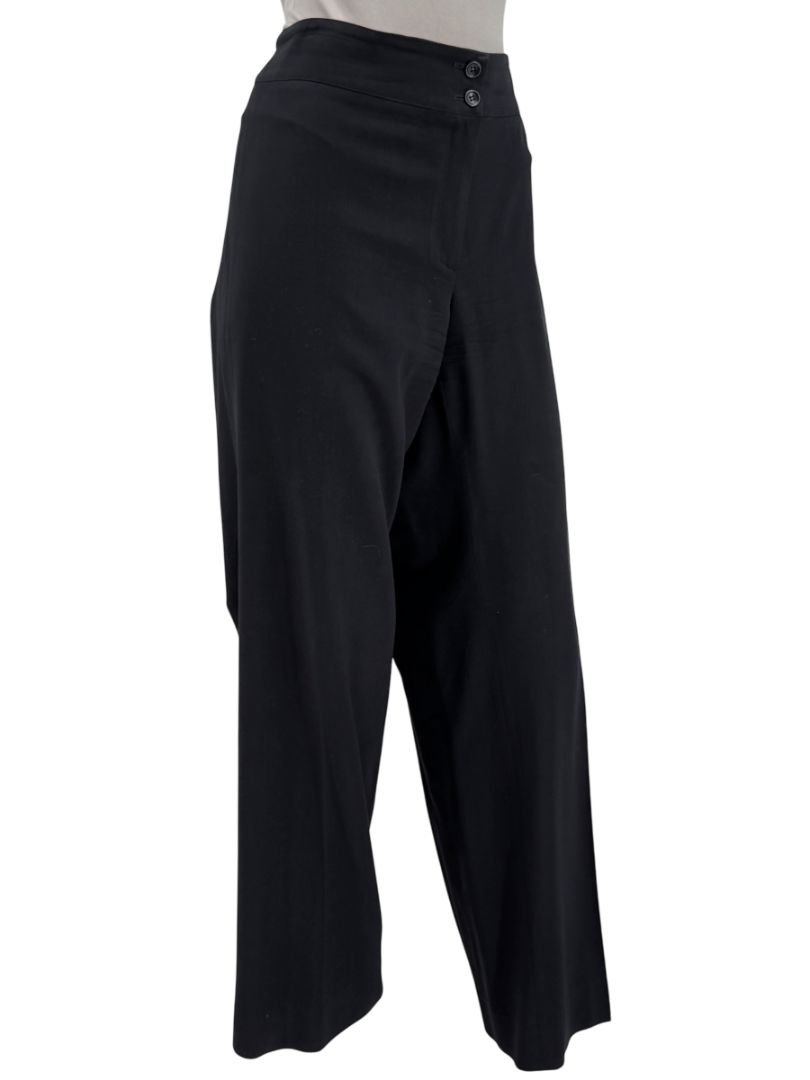 Armani Collezioni Black Virgin Wool Tailored Trousers – Size 12 (IT 48)