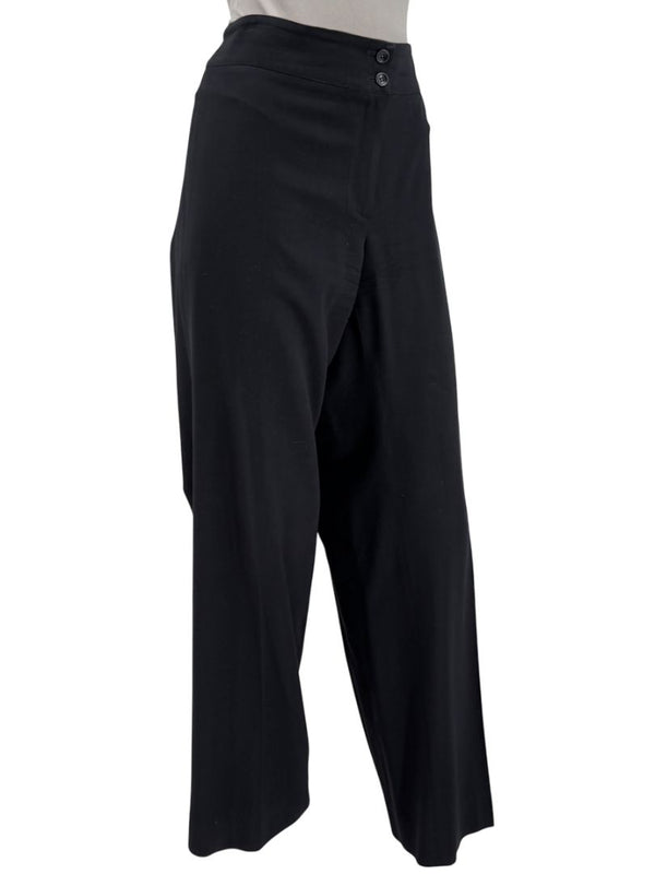 Armani Collezioni Black Virgin Wool Tailored Trousers – Size 12 (IT 48)