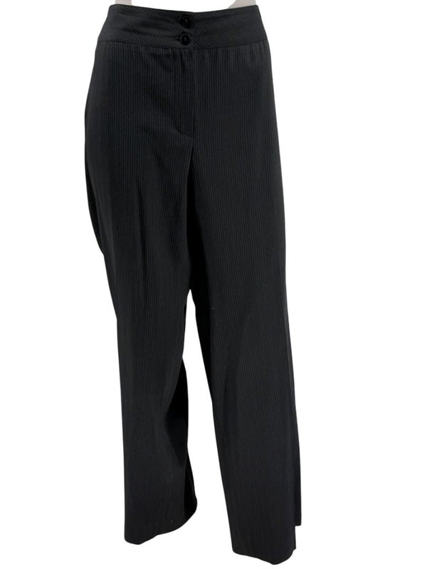 Armani Collezioni Charcoal Pinstripe Tailored Trousers – Size 12 (IT 48)