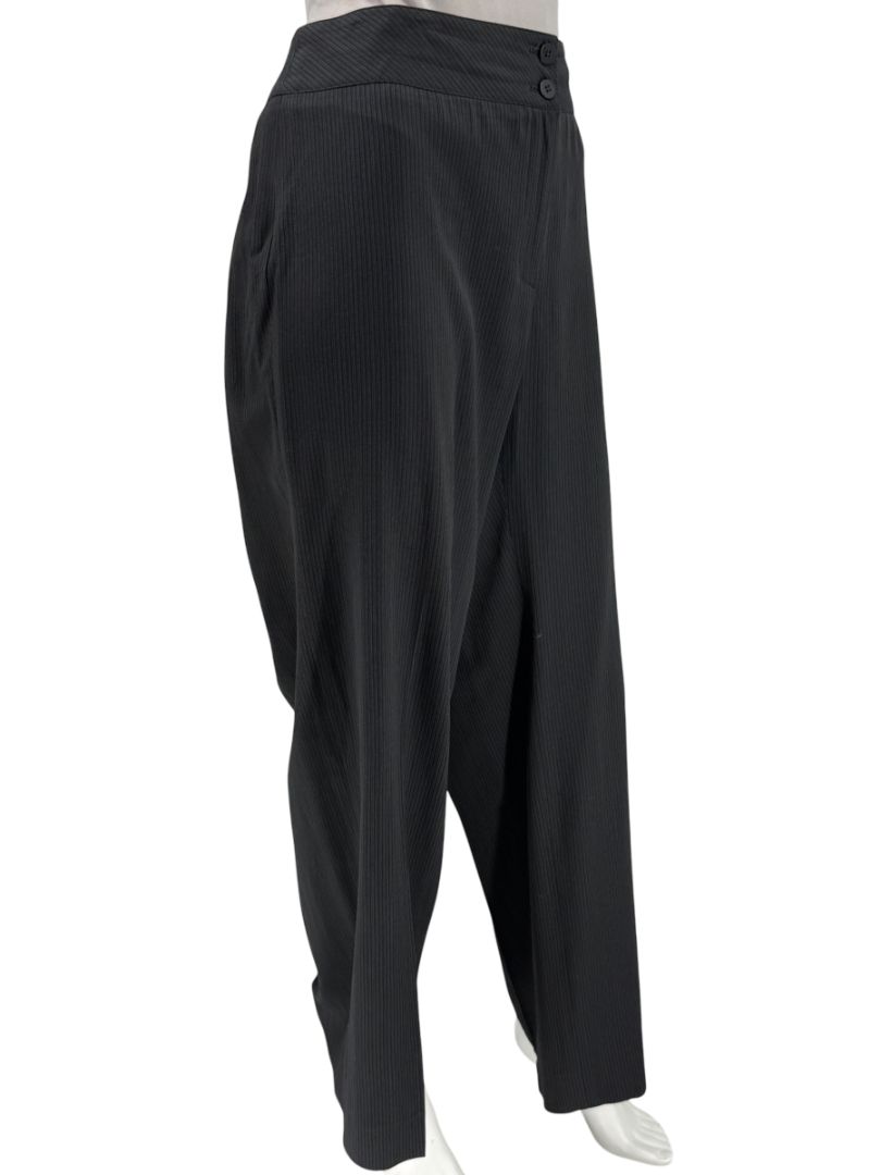 Armani Collezioni Charcoal Pinstripe Tailored Trousers – Size 12 (IT 48)