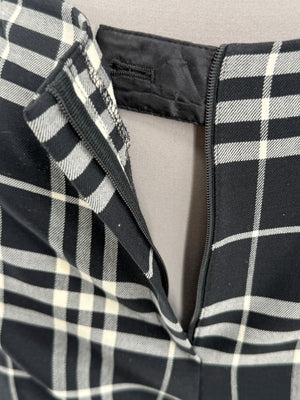 Burberry London Black & Ivory Plaid Wool Trousers – Size UK 10