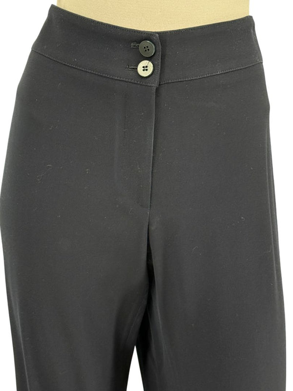 Armani Collezioni Navy Virgin Wool Wide-Leg Trousers – Size 12 (IT 48)