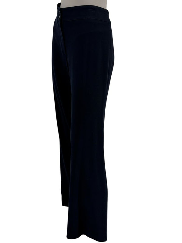 Armani Collezioni Navy Virgin Wool Wide-Leg Trousers – Size 12 (IT 48)