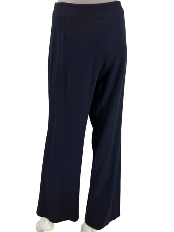 Armani Collezioni Navy Virgin Wool Wide-Leg Trousers – Size 12 (IT 48)