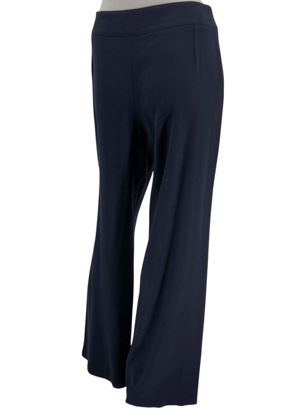 Armani Collezioni Navy Virgin Wool Wide-Leg Trousers – Size 12 (IT 48)