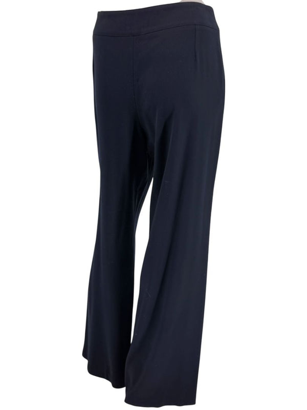 Armani Collezioni Navy Virgin Wool Wide-Leg Trousers – Size 12 (IT 48)
