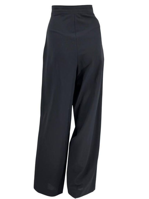 Chanel Black Wool Sailor Trousers with CC Buttons – Size 42