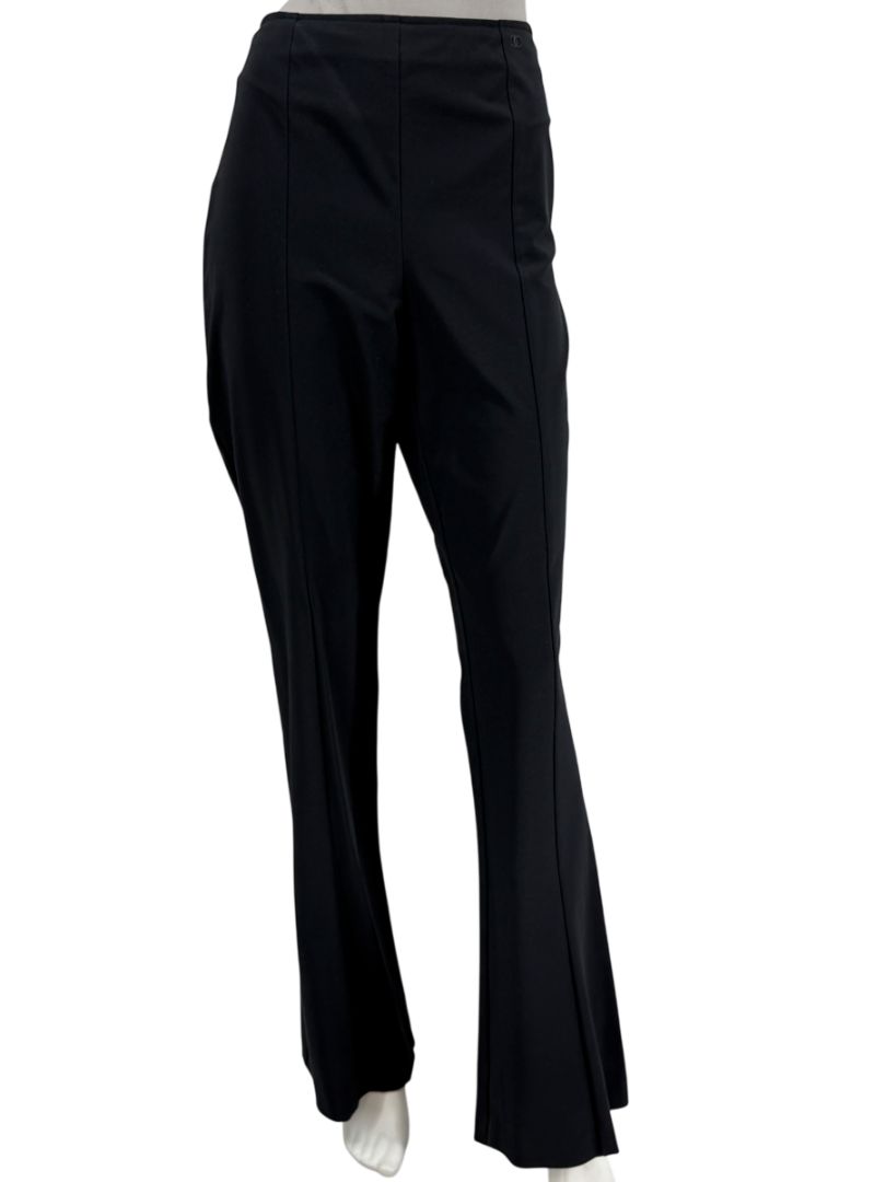 Chanel Black Stretch Tailored Pants with CC Logo – Size 44