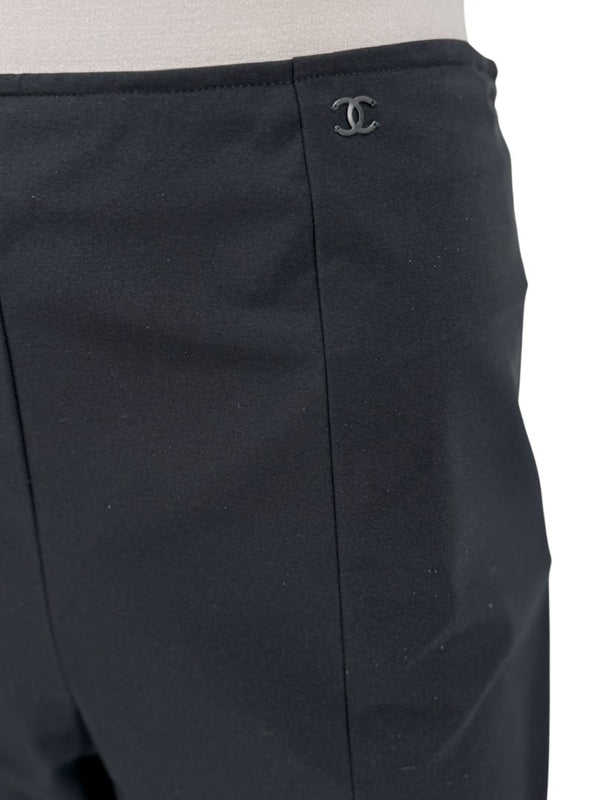 Chanel Black Stretch Tailored Pants with CC Logo – Size 44