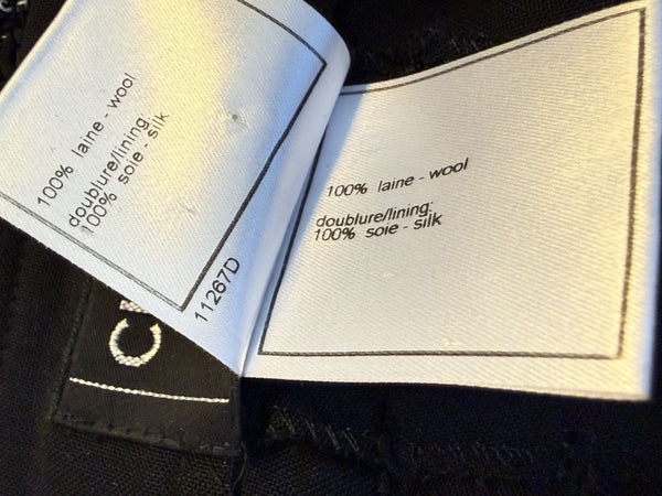Chanel Black Stretch Tailored Pants with CC Logo – Size 44