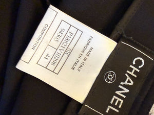 Chanel Black Stretch Tailored Pants with CC Logo – Size 44