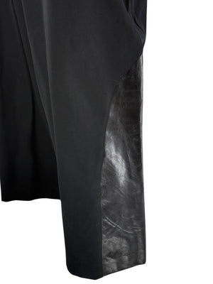 Ivan Grundahl Black Leather & Wool Wide-Leg Culottes – EU 38