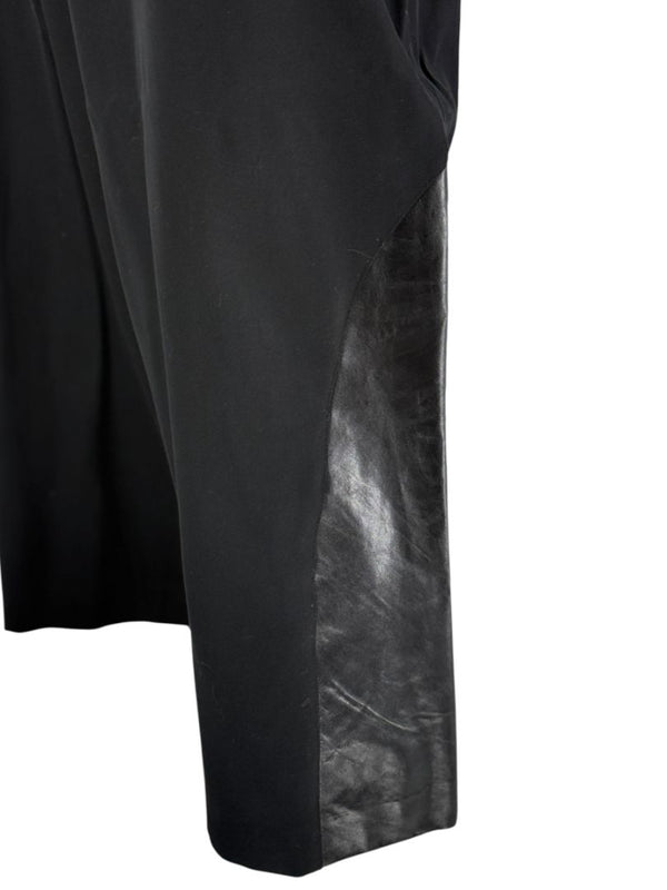 Ivan Grundahl Black Leather & Wool Wide-Leg Culottes – EU 38