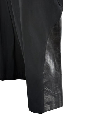 Ivan Grundahl Black Leather & Wool Wide-Leg Culottes – EU 38