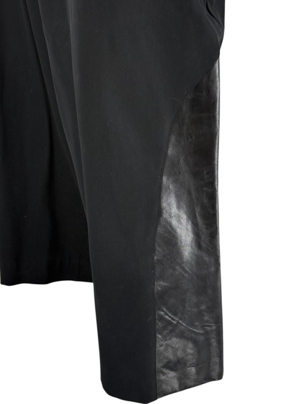 Ivan Grundahl Black Leather & Wool Wide-Leg Culottes – EU 38