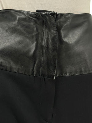Ivan Grundahl Black Leather & Wool Wide-Leg Culottes – EU 38