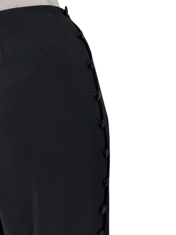 David Rodriguez Black Button-Detail Wide-Leg Pants – Size 12