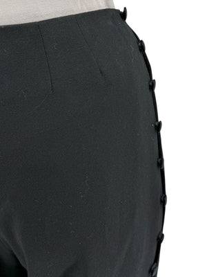 David Rodriguez Black Button-Detail Wide-Leg Pants – Size 12