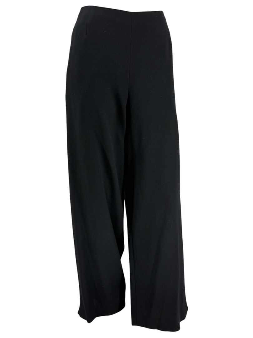 David Rodriguez Black Button-Detail Wide-Leg Pants – Size 12