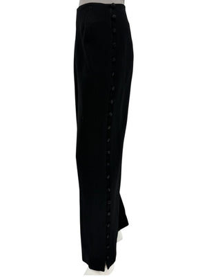 David Rodriguez Black Button-Detail Wide-Leg Pants – Size 12