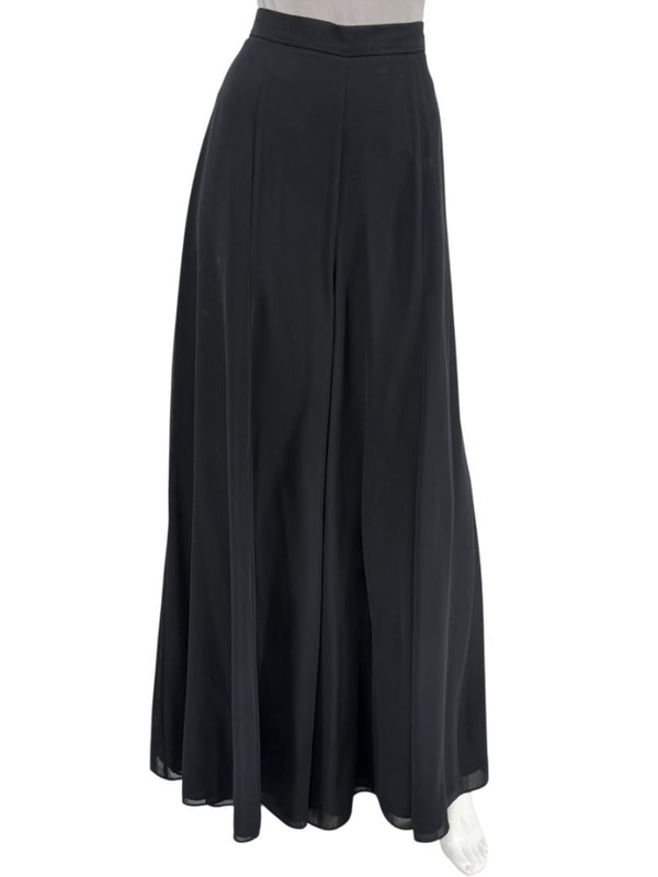 Joseph Ribkoff Black Virgin Wool Angora Wide-Leg Pants – Size 12