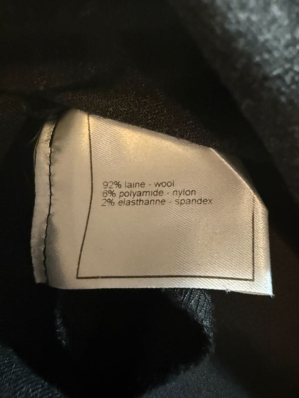 Chanel Charcoal Wool-Blend Straight-Leg Trousers – Size 42