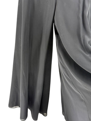 Joseph Ribkoff Black Virgin Wool Angora Wide-Leg Pants – Size 12