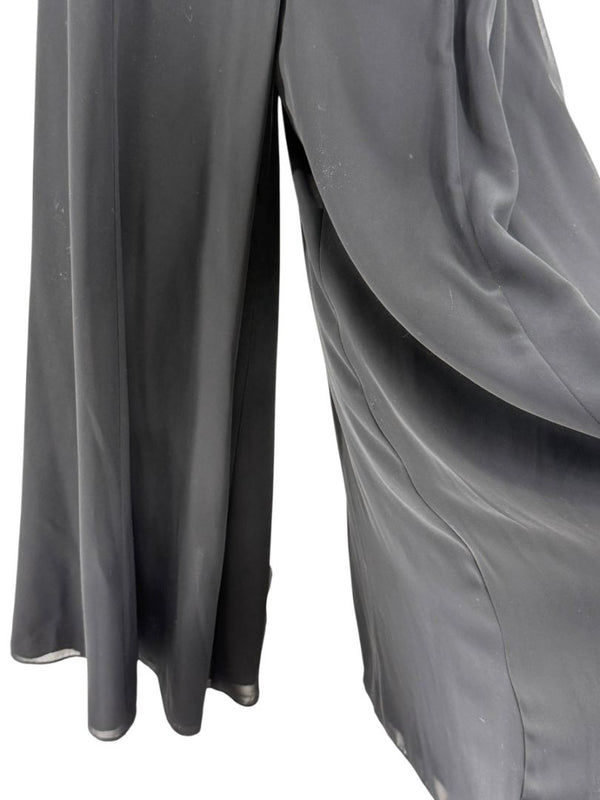 Joseph Ribkoff Black Virgin Wool Angora Wide-Leg Pants – Size 12