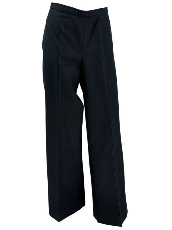 Escada Black Virgin Wool Wide-Leg Trousers – Size 42