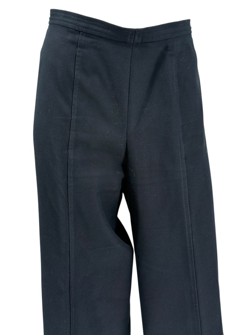 Escada Black Virgin Wool Wide-Leg Trousers – Size 42