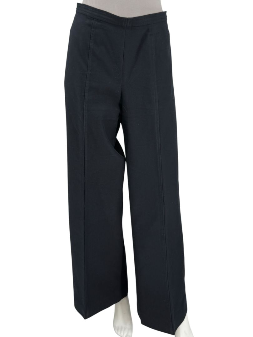 Escada Black Virgin Wool Wide-Leg Trousers – Size 42