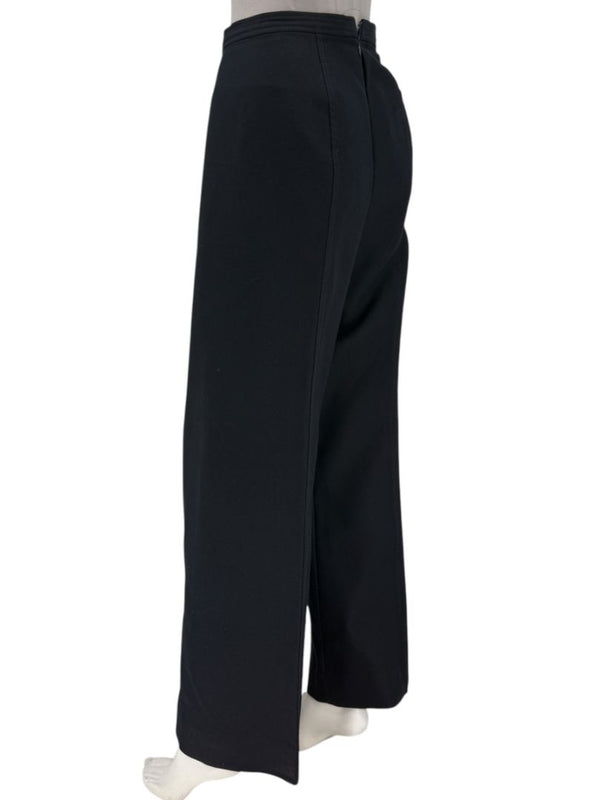 Escada Black Virgin Wool Wide-Leg Trousers – Size 42