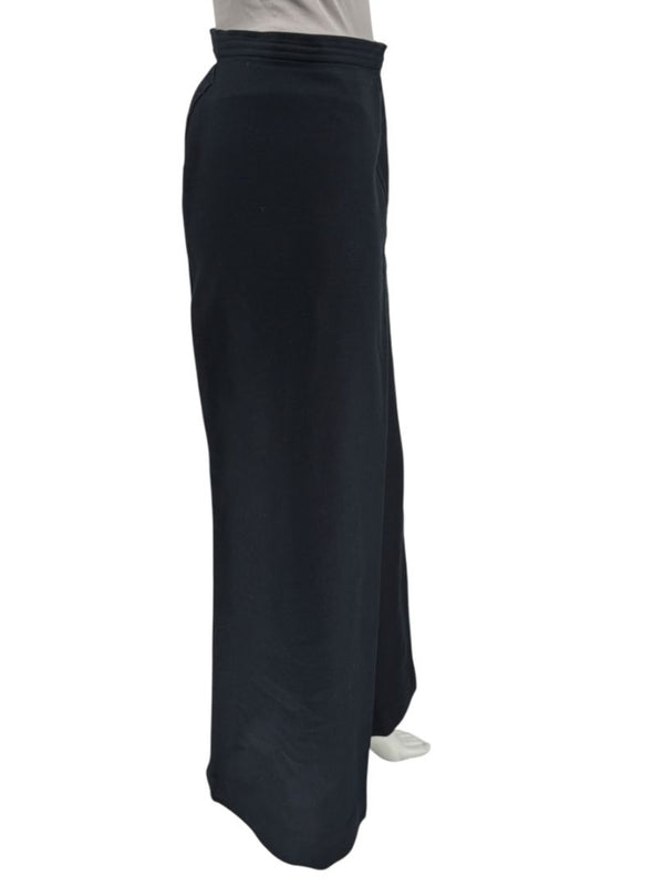 Escada Black Virgin Wool Wide-Leg Trousers – Size 42