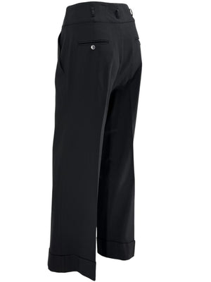 Dolce & Gabbana Black Wide-Leg Cuffed Trousers – IT 46