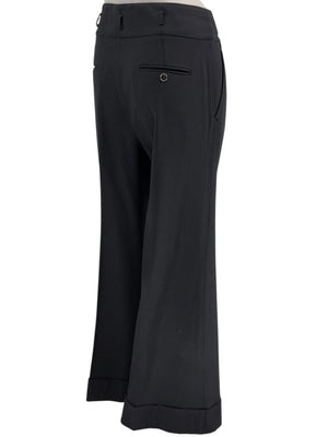 Dolce & Gabbana Black Wide-Leg Cuffed Trousers – IT 46
